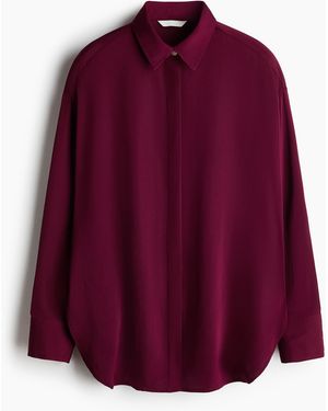 H&M Oversized Overhemdblouse - Paars