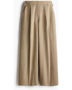 H&M Wijde Pantalon - Naturel