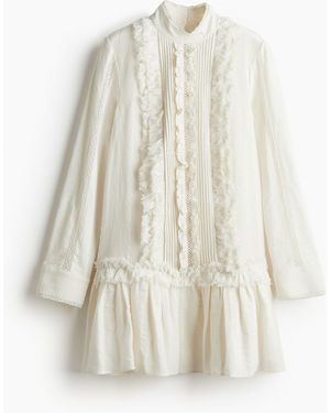H&M Kleid mit Volants - Weiß