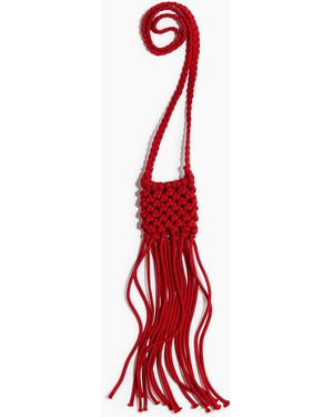 H&M Geflochtene Crossbody-Tasche mit Fransen - Rot