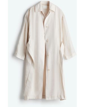 H&M Trenchcoat aus Ramie - Weiß