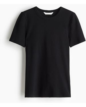 H&M Figurbetontes T-Shirt - Schwarz