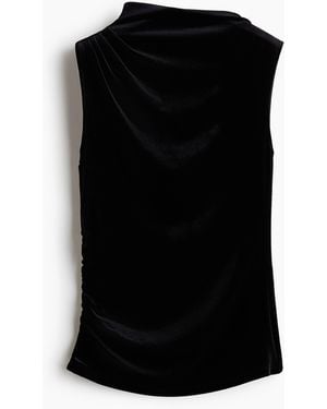 H&M Velourstop mit Drapierung - Schwarz