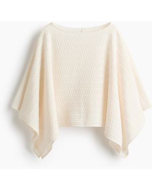H&M Structuurgebreide Capetop - Wit