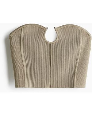 H&M Tubetop in Rippstrick - Grün