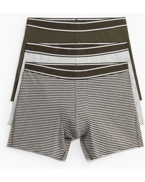H&M 3er-Pack Halblange Trunks - Grau