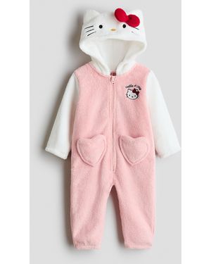 H&M Teddy Jumpsuit Met Applicaties - Roze