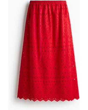 H&M Rock mit Broderie Anglaise - Rot