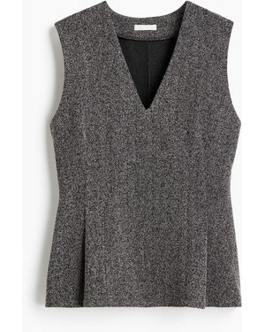 H&M Top Met V-hals - Zwart