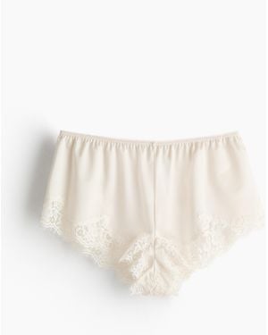 H&M Shortie Slip aus Mikrofaser und Spitze - Natur
