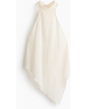 H&M Gecrinkeltes Neckholder-Top - Weiß