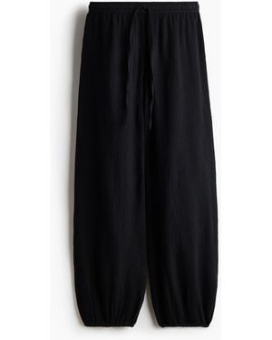 H&M Schlafhose aus Baumwollmusselin - Schwarz