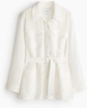 H&M Cargojacke mit Gürtel - Weiß