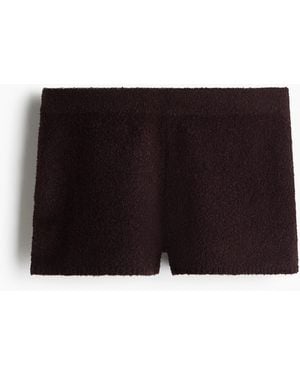 H&M Mini-Shorts aus Boucléstrick - Schwarz