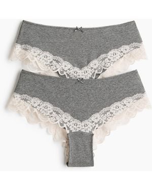 H&M Set Van 2 Slips Met Kant - Grijs