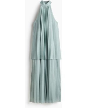 H&M Plissiertes Kleid - Blau