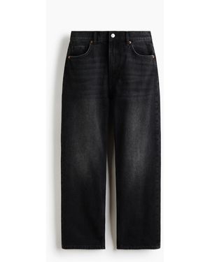 H&M Mom Regular Waist Ankle Jeans - Schwarz