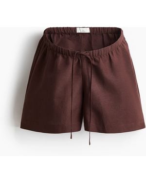 H&M MAMA Before & After Shorts aus Leinenmix - Braun