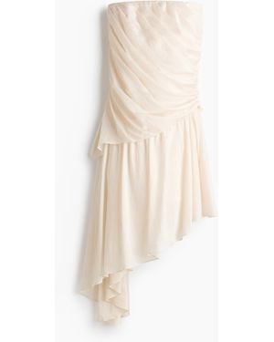 H&M Gedrapeerde Bandeaujurk - Naturel