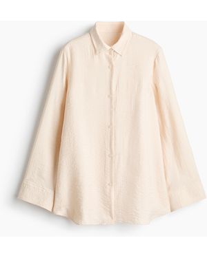 H&M Crinklebluse aus Viskosegemisch - Natur