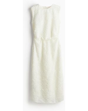 H&M Kleid aus Jacquardstoff - Weiß