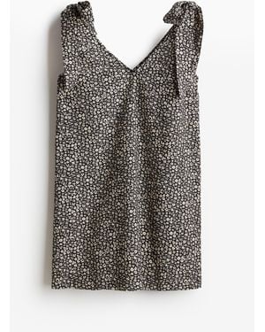 H&M A-linejurk Met Strikbanden - Grijs