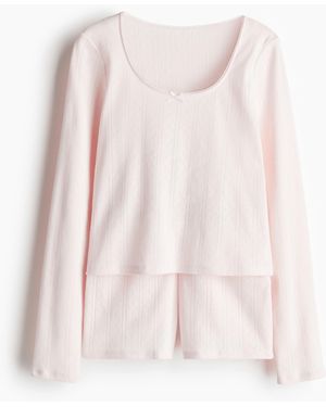 H&M Pyjama mit Pointellemuster - Pink