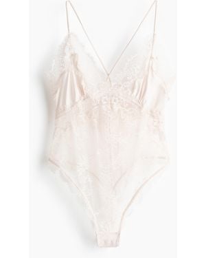 H&M Body aus Mikrofaser und Spitze - Weiß