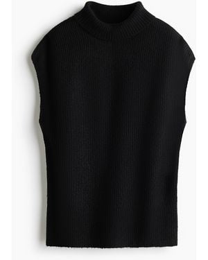 H&M Ribgebreide Coltrui - Zwart