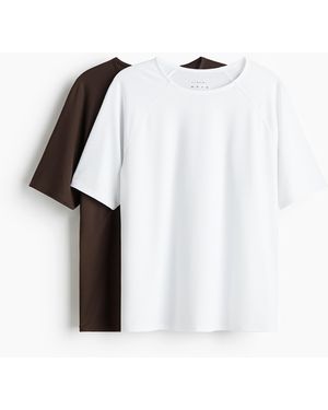 H&M 2er-Pack Sportshirts mit DryMoveTM - Weiß