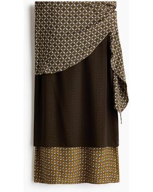 H&M Jupe im Lagenlook mit Tuchdetail - Mehrfarbig