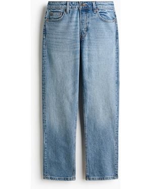 H&M Straight Regular Waist Jeans - Blau