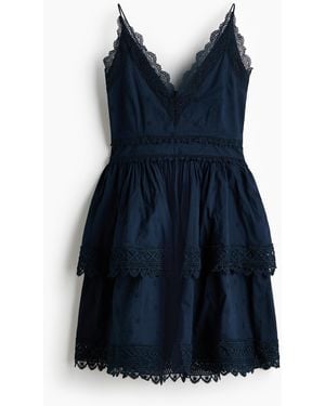 H&M Baumwollkleid mit Spitze - Blau