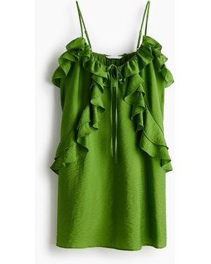 H&M Trägerkleid mit Volantbesätzen - Grün