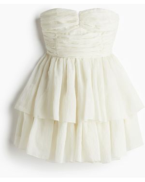 H&M Ausgestelltes Bandeau-Kleid - Weiß