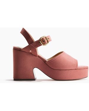 H&M Plateau-Sandalen mit Blockabsatz - Rot