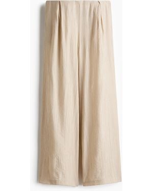 H&M Gecrinkelte Hose aus Viskosegemisch - Natur