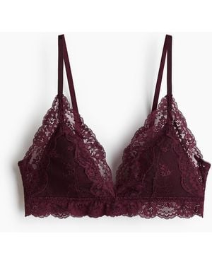 H&M Wattierter Soft-BH aus Spitze - Rot