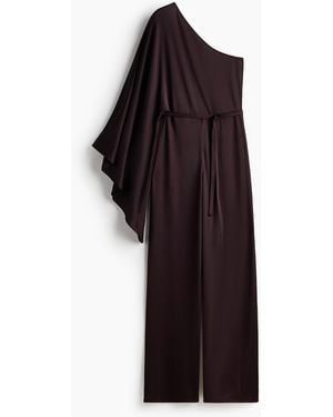 H&M One-shoulderjumpsuit Met Strikceintuur - Meerkleurig