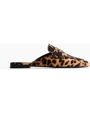 H&M Pennyloafer-Mules aus Leder - Braun