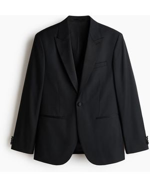 H&M Smokingjacke aus Wollgemisch in Regular Fit - Schwarz