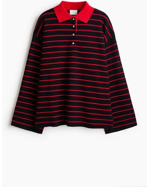 H&M Oversized Polotop - Rood