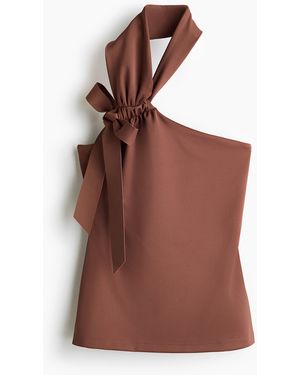 H&M Neckholder-Top mit schönem Band - Braun