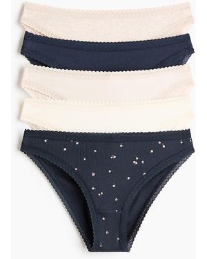 H&M 5er-Pack Baumwollslips - Blau