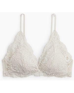 H&M Wattierter Soft-BH mit Spitze - Weiß