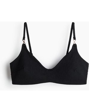 H&M Wattiertes Bikinitop - Schwarz