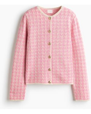 H&M Cardigan in Jacquardstrick - Pink