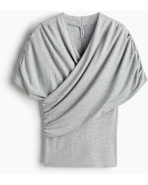 H&M Drapiertes Viskoseshirt - Grau