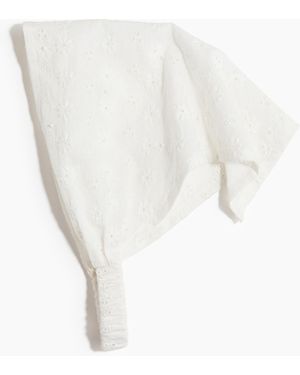 H&M Haartuch mit Broderie Anglaise - Weiß