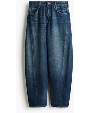 H&M Barrel Regular Waist Jeans - Blau